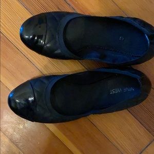 Nine West quilted black flats
